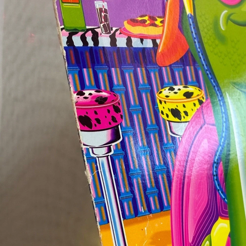 Vintage Lisa Frank Vibrant Turtle and Parrot